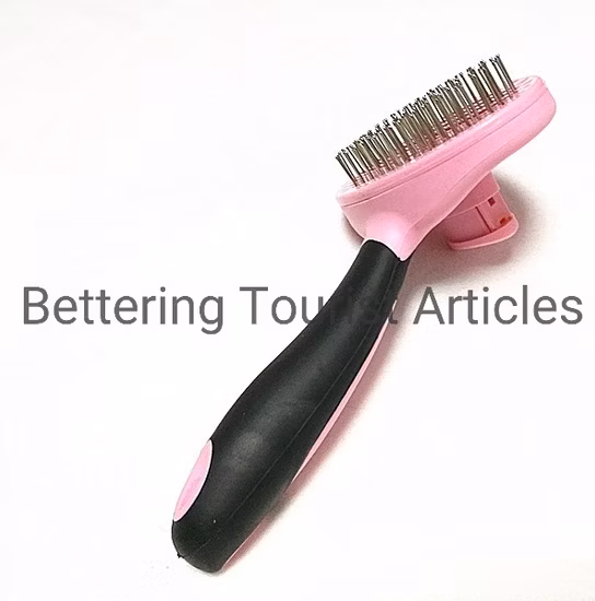 Pink Pet Grooming Comb Hair Brush Push Hair Remove