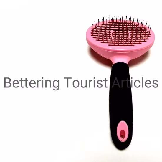 Pink Pet Grooming Comb Hair Brush Push Hair Remove