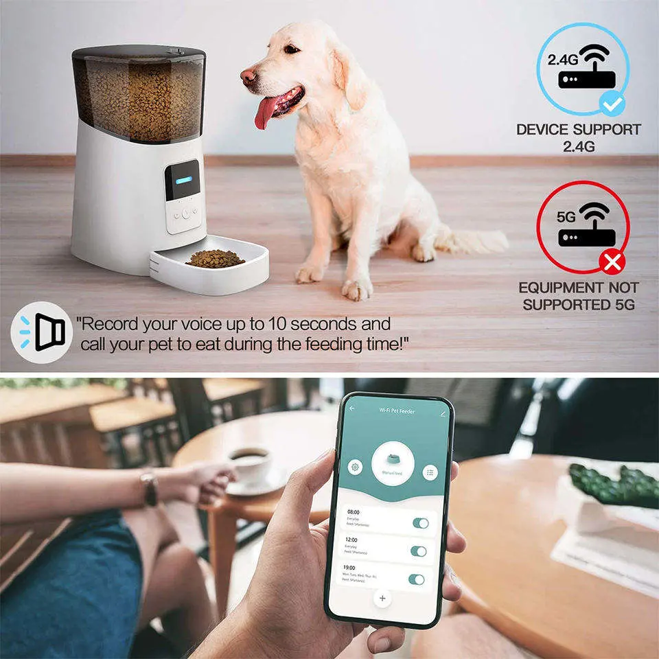 Tuya WiFi Automatic Cat Feeder Pet Food Feeder