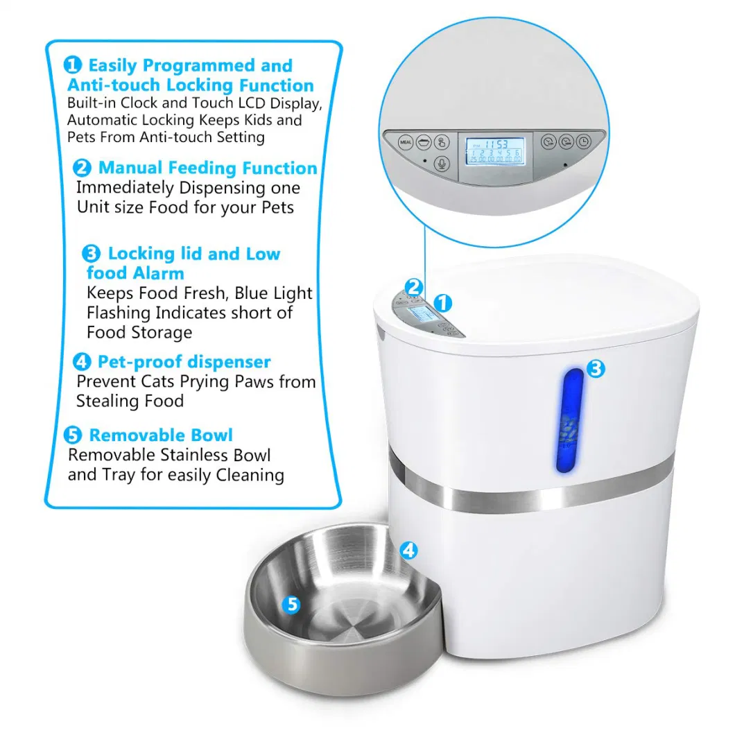 Pet Feeder Automatic Smart Support Battery Supply Food Dispenser