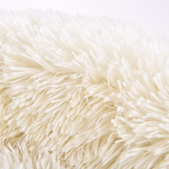 Cuccia per cani lunga in tessuto di pelliccia sintetica, comoda cuccia rotonda per cani a ciambella, morbida e lavabile, con cuscino per animali domestici