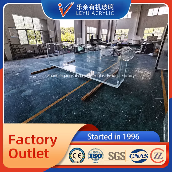 Foglio per tunnel acrilico trasparente per acquario PMMA Oceanarium di alta qualità