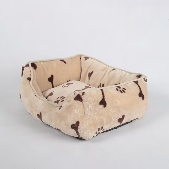 Prodotti per animali domestici Stampa personalizzata Ciambella da esterno pieghevole Ciambella rimovibile Copertura PV Peluche soffice pompon Cat Dog Pet Bed in vendita