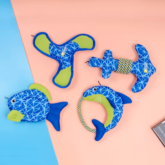 Assortimento di peluche di alta qualità all'ingrosso, grande set di giocattoli galleggianti per cani da compagnia