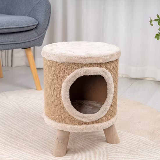 Rena Pet Durevole Tiragraffi per Gatti Tiragraffi per Gatti da Scrivania Mobili Giocattolo con Gambe in Legno